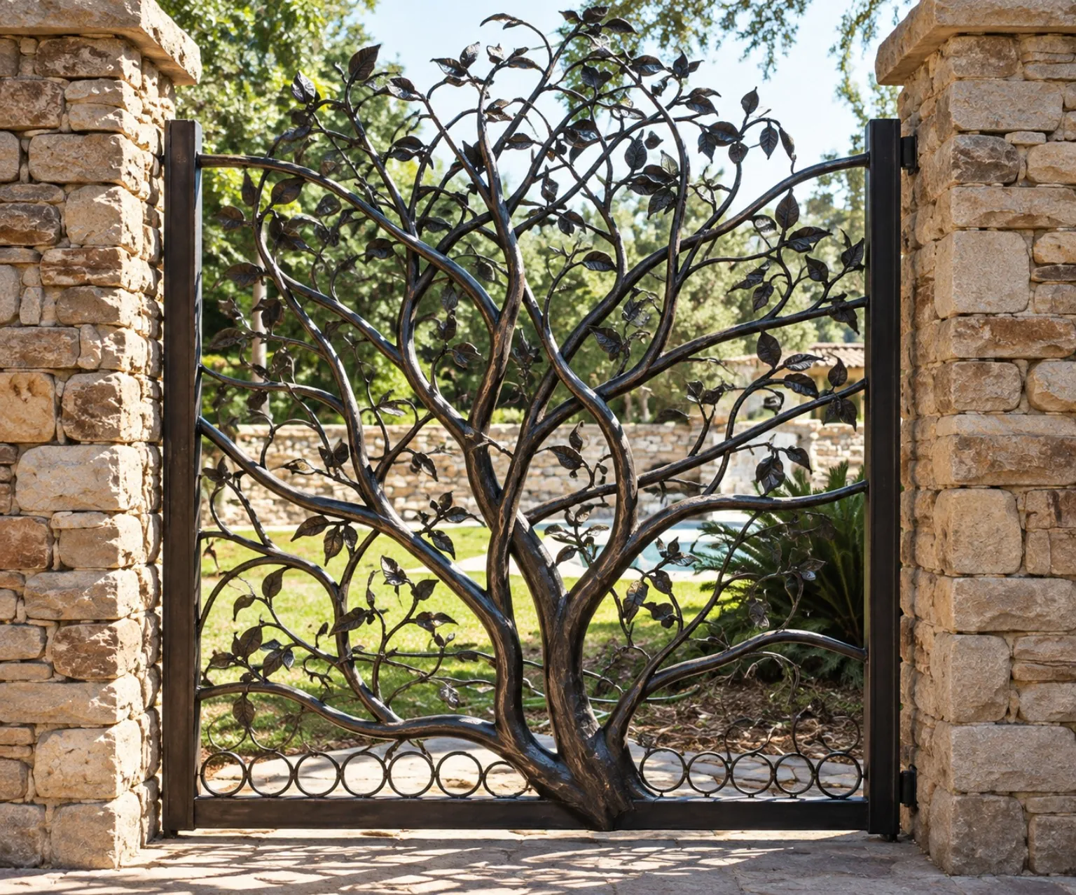 Portail de jardin au motif d’arbre