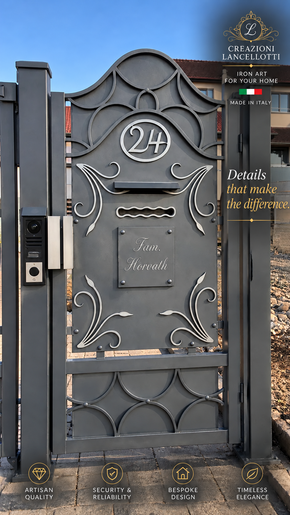 Portillon avec numéro de maison